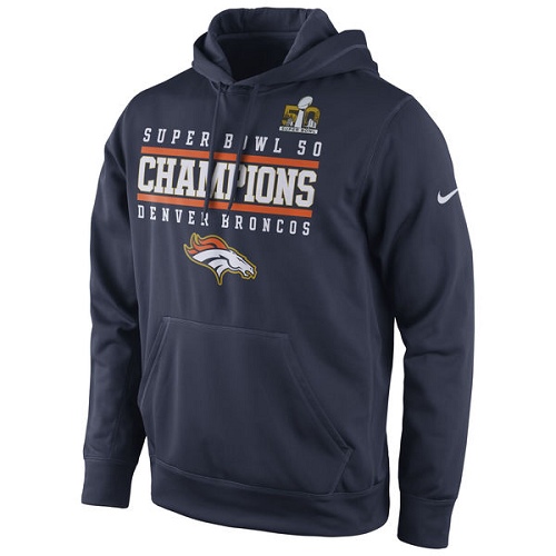 NFL Denver Broncos Nike Super Bowl 50 Champions Celebration Performance Hoodie - Navy